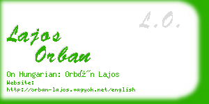 lajos orban business card